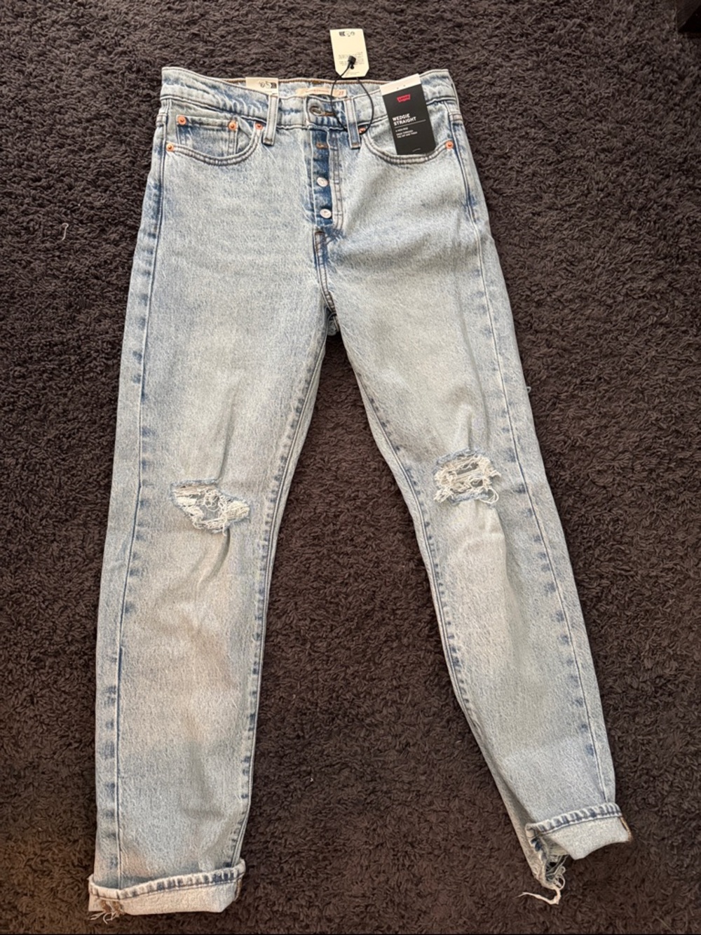 Levi's Light Blue Distressed Boyfriend Jeans